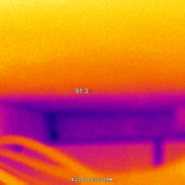 Infrared Picture of Attic Revealing Moisture in Weeping