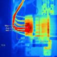 Thermal image of a severe temperature differential indicating that the panel was overheating and was an active fire hazard