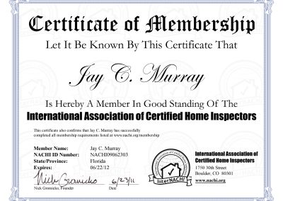 InterNACHI Membership Certificate